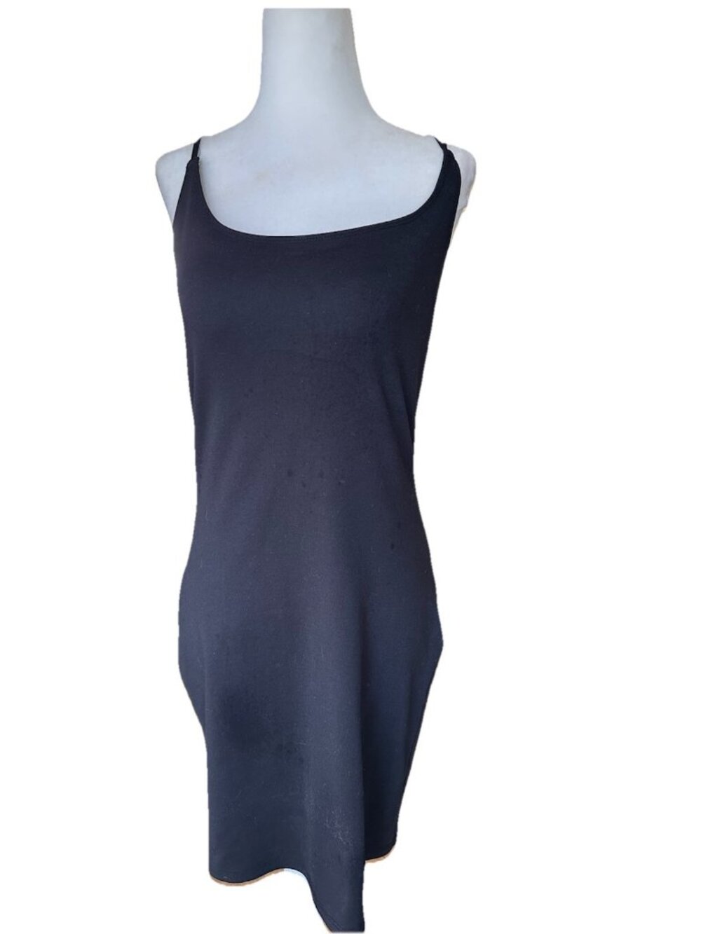 ACTIVE USA Women's Large Knit Cami Black Tank Dress Sexy Classic